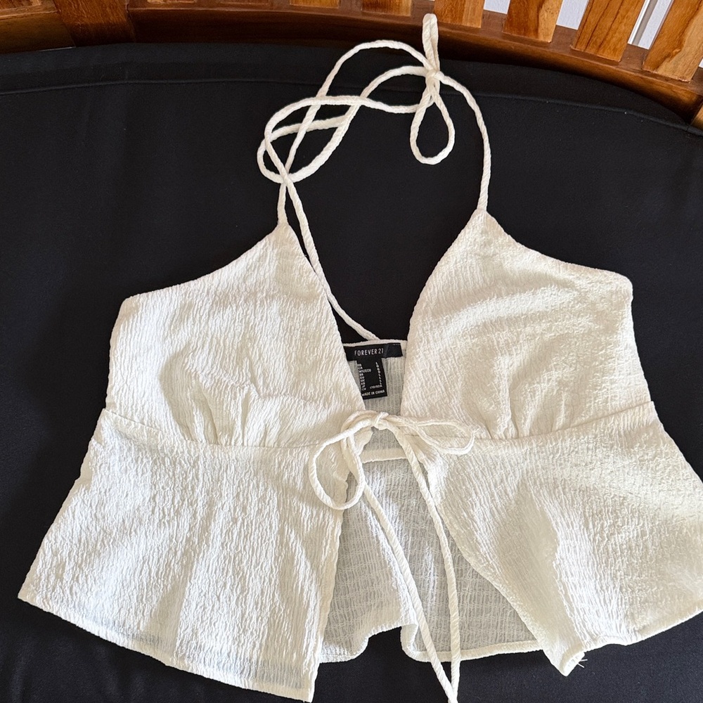 Forever 21 Cream Halter Top